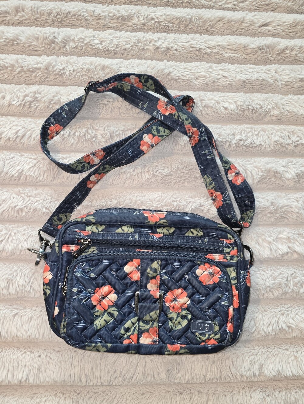Lug Carousel Floral Hibiscus Cross Body Purse Bag
